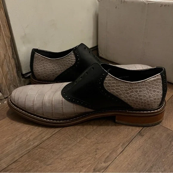 955-/Cole Haan Black:Gray Oxford Leather. Men's Dress Shoes Sz 10 Fits Like 9.5 - Picture 9 of 14